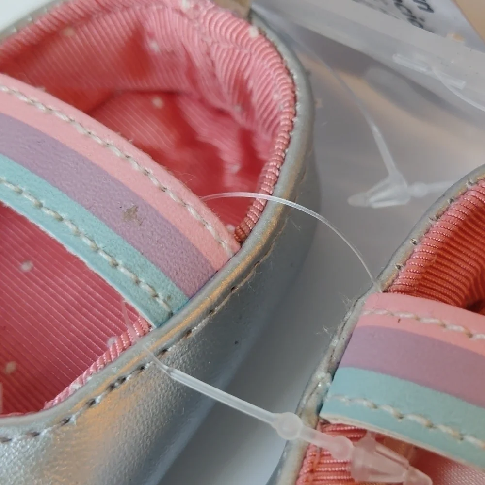 NWT Child of mine  baby girls soft sole shoes newborn size​​​​​​​​​